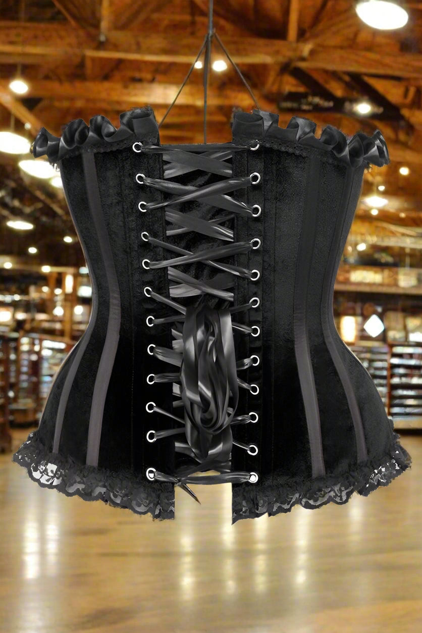 Velvet Steel Boned Burlesque Corset