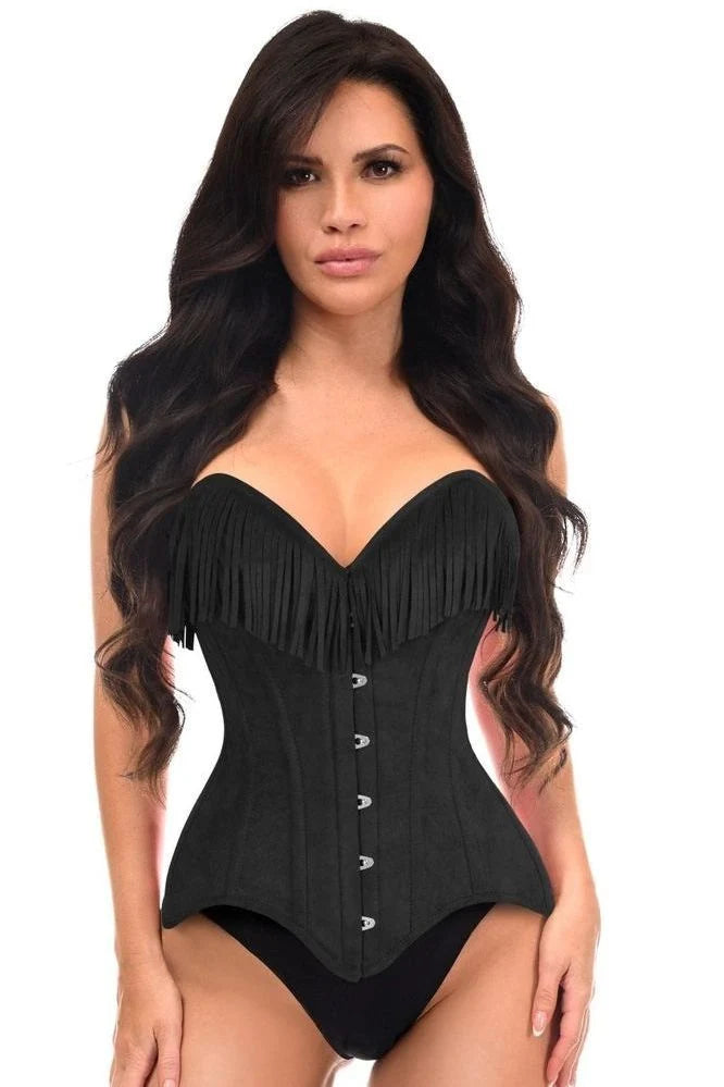 Suede Steel Boned Over Bust Corset