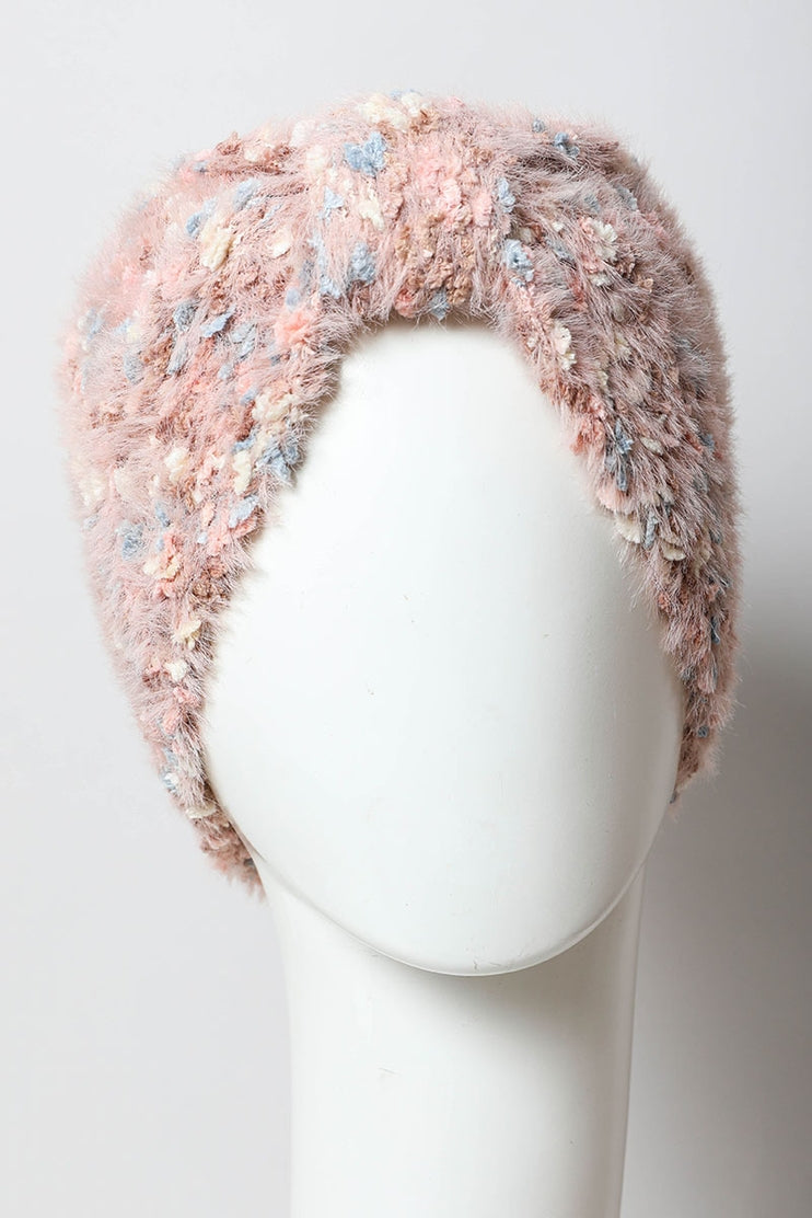 Fuzzy Pastel Yarn Knit Headwrap by LETO in 3 Color Choices in One Size