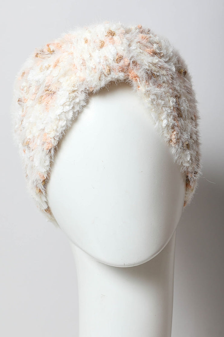 Fuzzy Pastel Yarn Knit Headwrap by LETO in 3 Color Choices in One Size