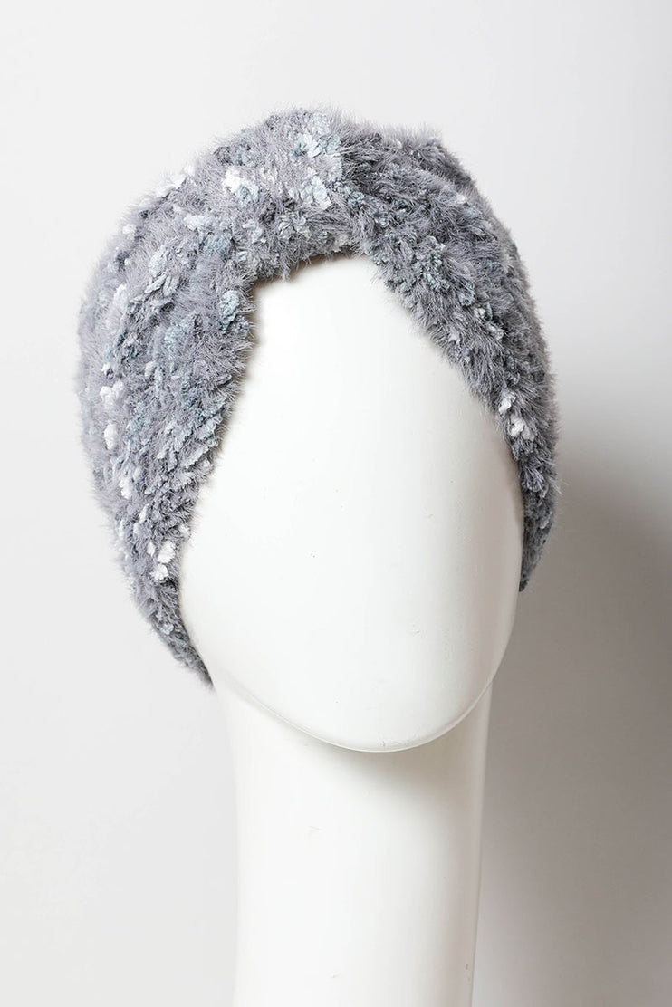 Fuzzy Pastel Yarn Knit Headwrap by LETO in 3 Color Choices in One Size