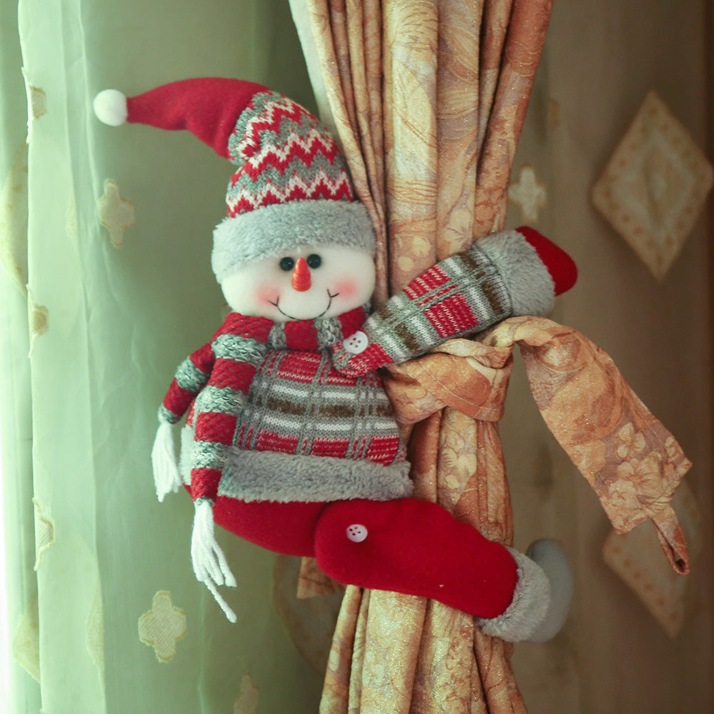 Christmas Doll Curtain Ornament Snowman One Size