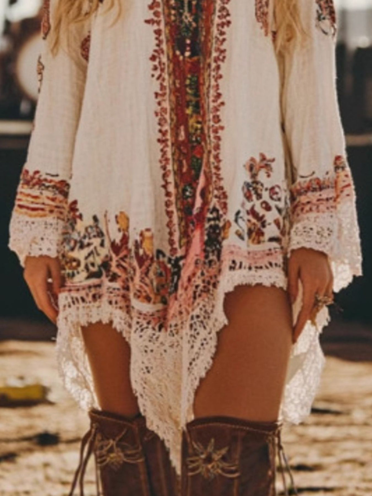 Lace Trim Festival Dress