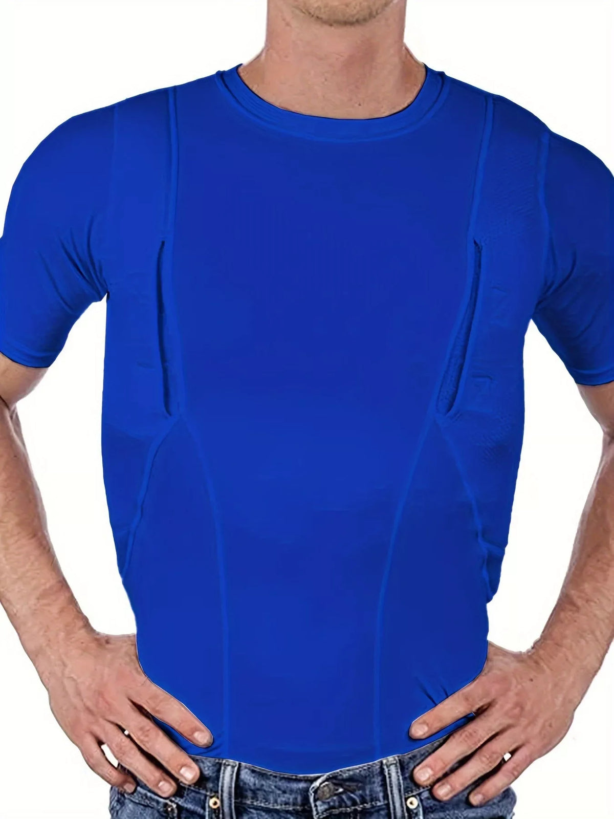 Men's Full Size Short Sleeve Active T-Shirt Plus Size Royal Blue