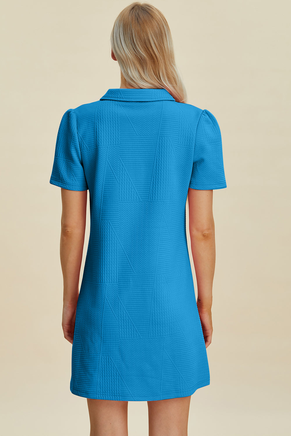 Double Take Textured Short Sleeve Dress in 5 Color Choices in Size S, M, L, XL, 2XL, 3XL