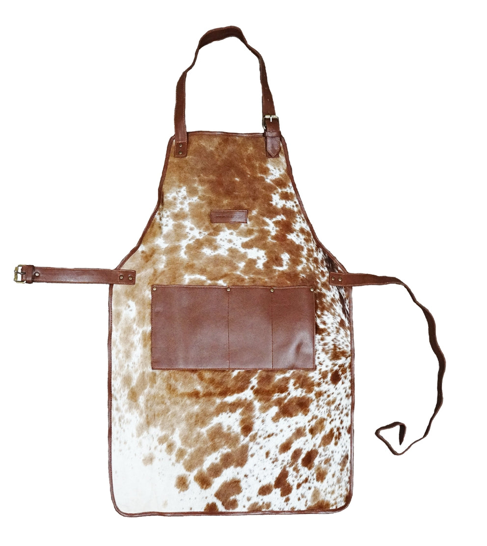 Cowhide Grill Apron in Black or Brown