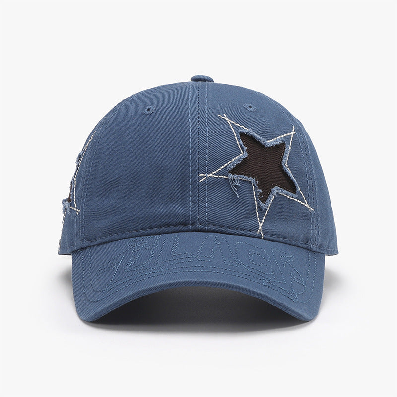 Adjustable Star Raw Hem Cap in 8 Color Choices Medium One Size