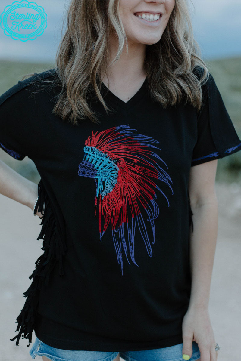 Embroidered Cherokee Nation Top by Sterling Kreek in Size XS, S, M, L, XL, 2XL, 3XL