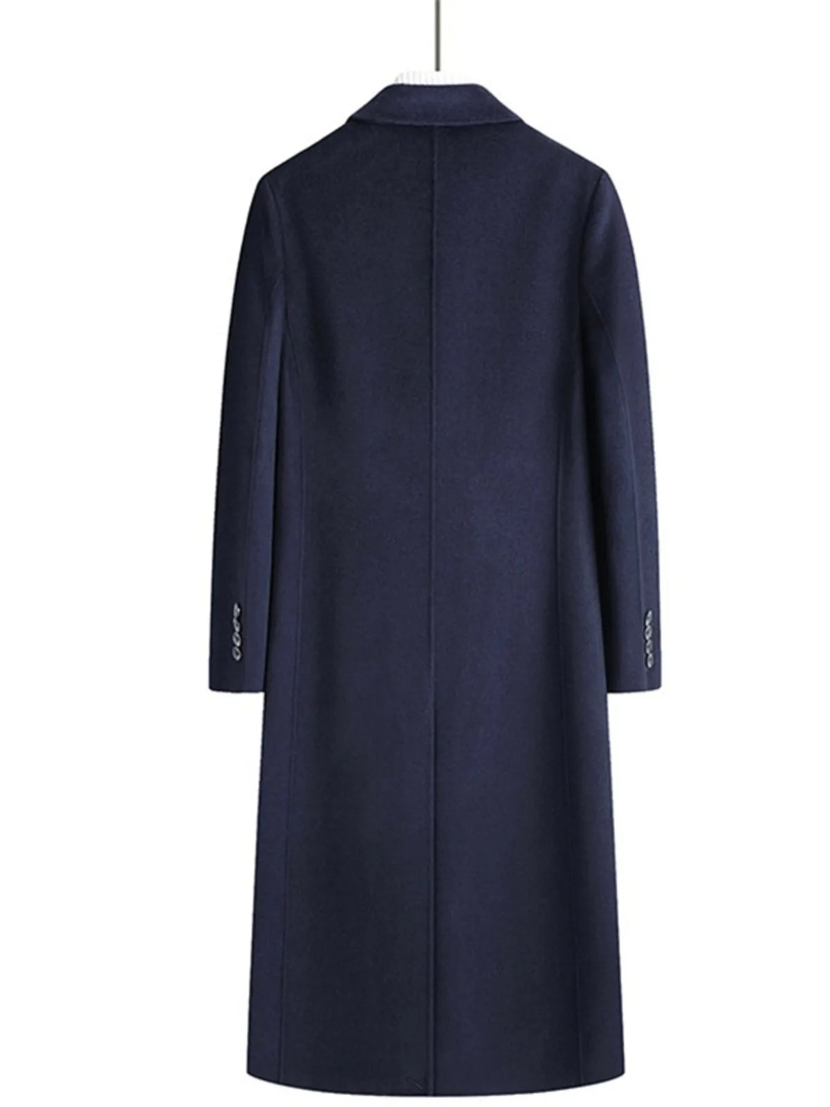 Men's Plus Size Double-Breasted Long Wool Coat