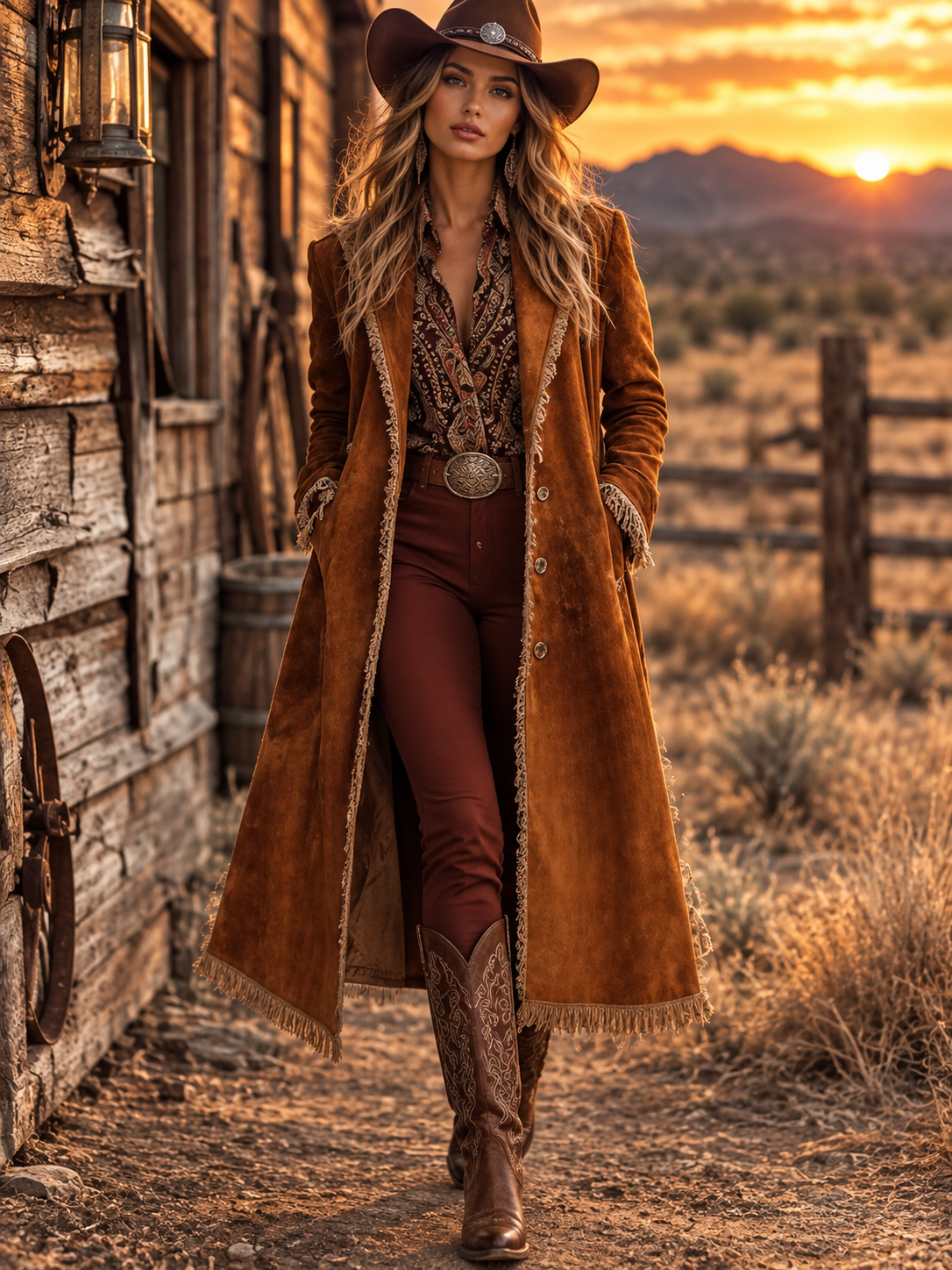 Fringe Trim Longline Coat