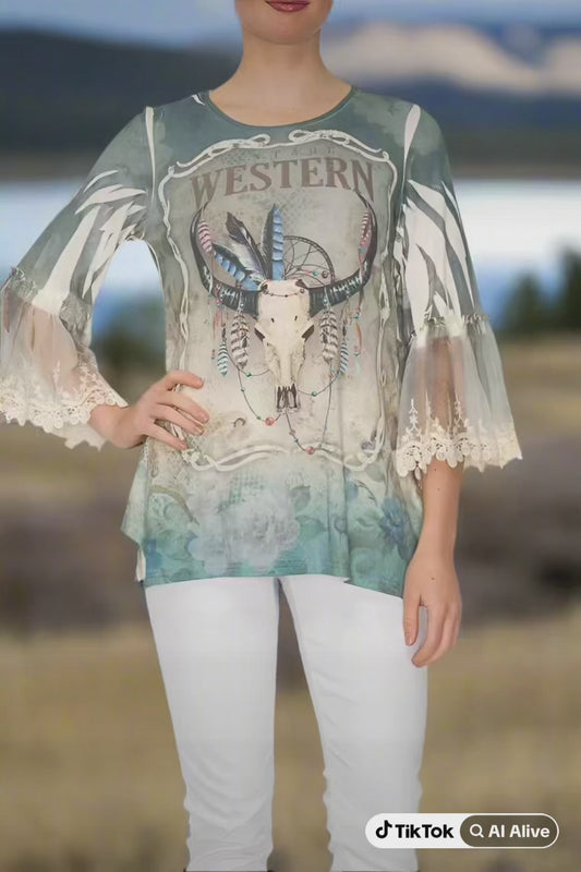 Vintage Western Cowgirl Top by Origami