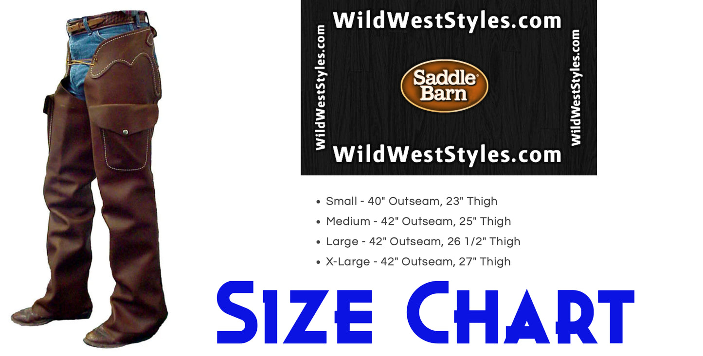 Shotgun Chaps by Saddle Barn in Size S, M, L, or XL