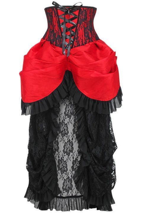 LIMITED EDITION Red/Black Lace Underbust Corset Dress