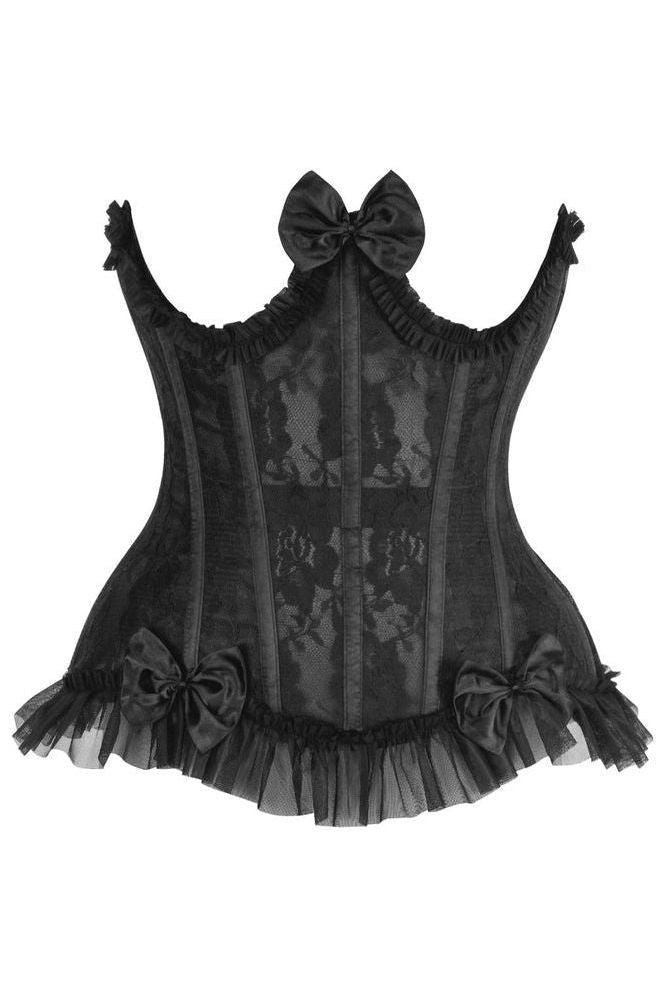 Steel Boned Black Lace Underwire Underbust Corset