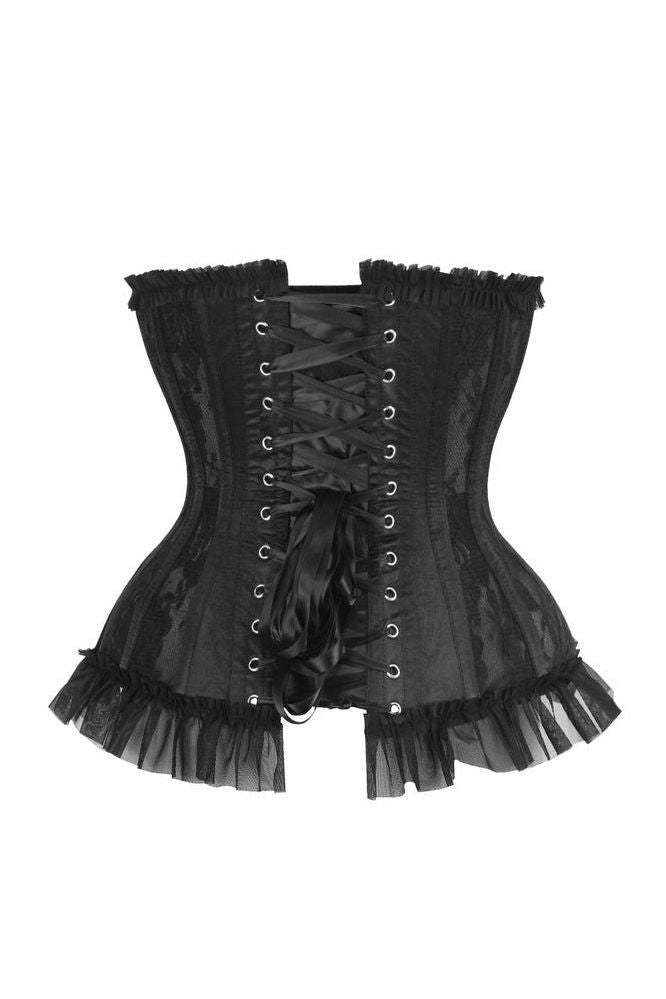 Steel Boned Black Lace Underwire Underbust Corset