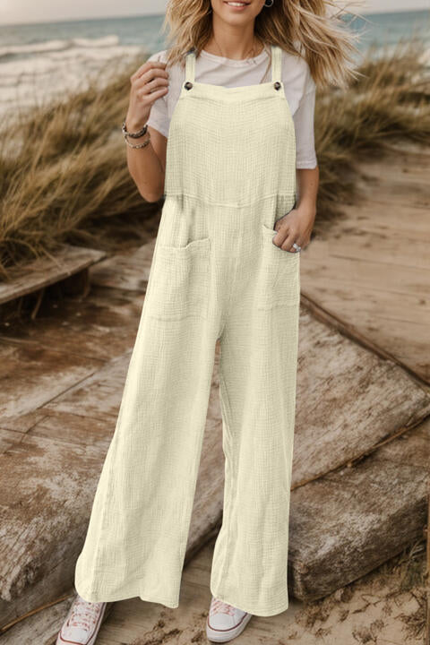 Full Size Wide Leg Front Pocket Jumpsuit