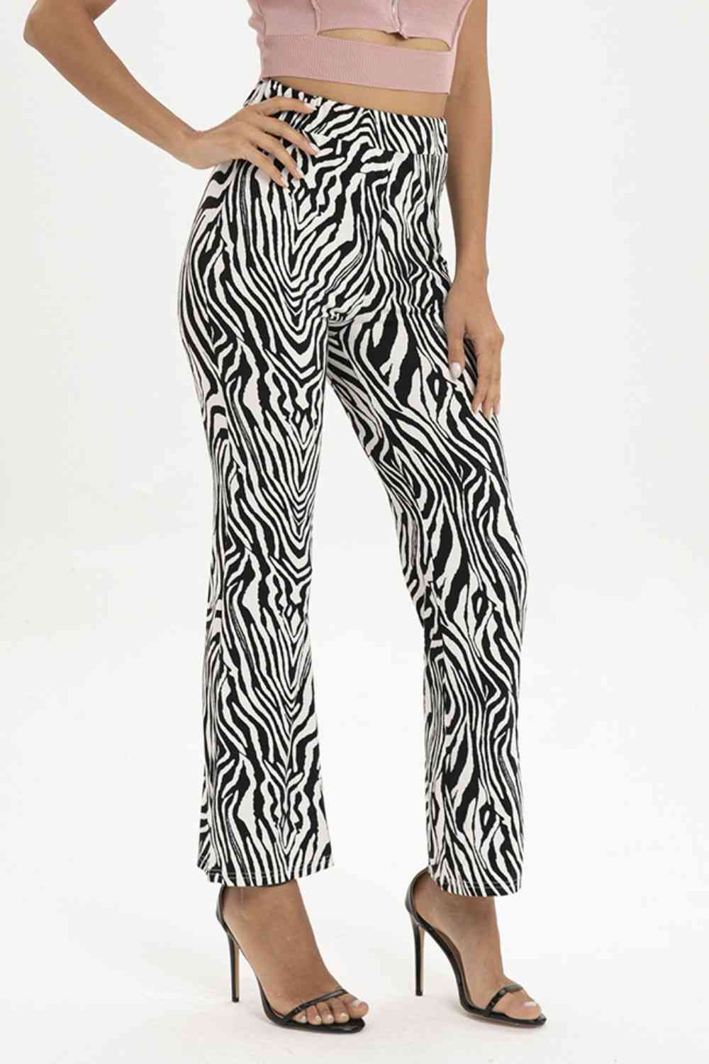 Zebra Print Straight Leg Pants in Size S, M, L, XL