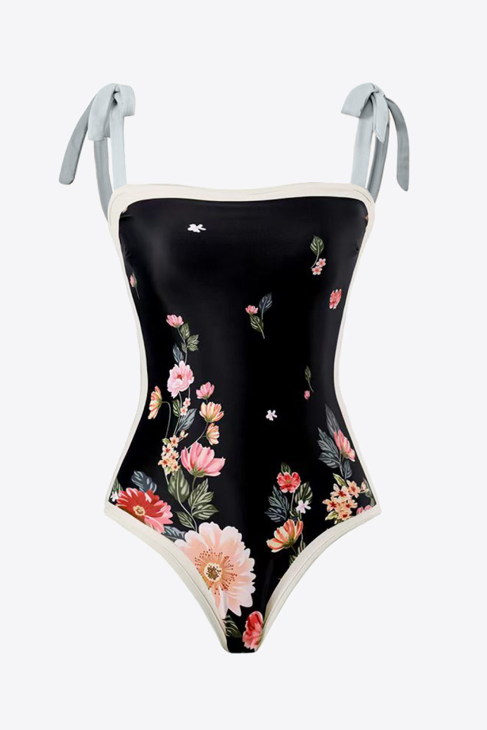 Floral Tie-Shoulder Two-Piece Swim Set in Size S, M, L, XL, or 2XL