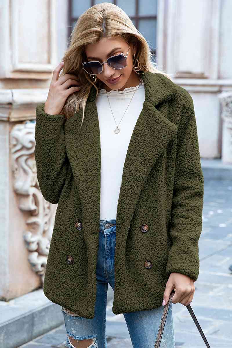 Lapel Collar Sherpa Coat