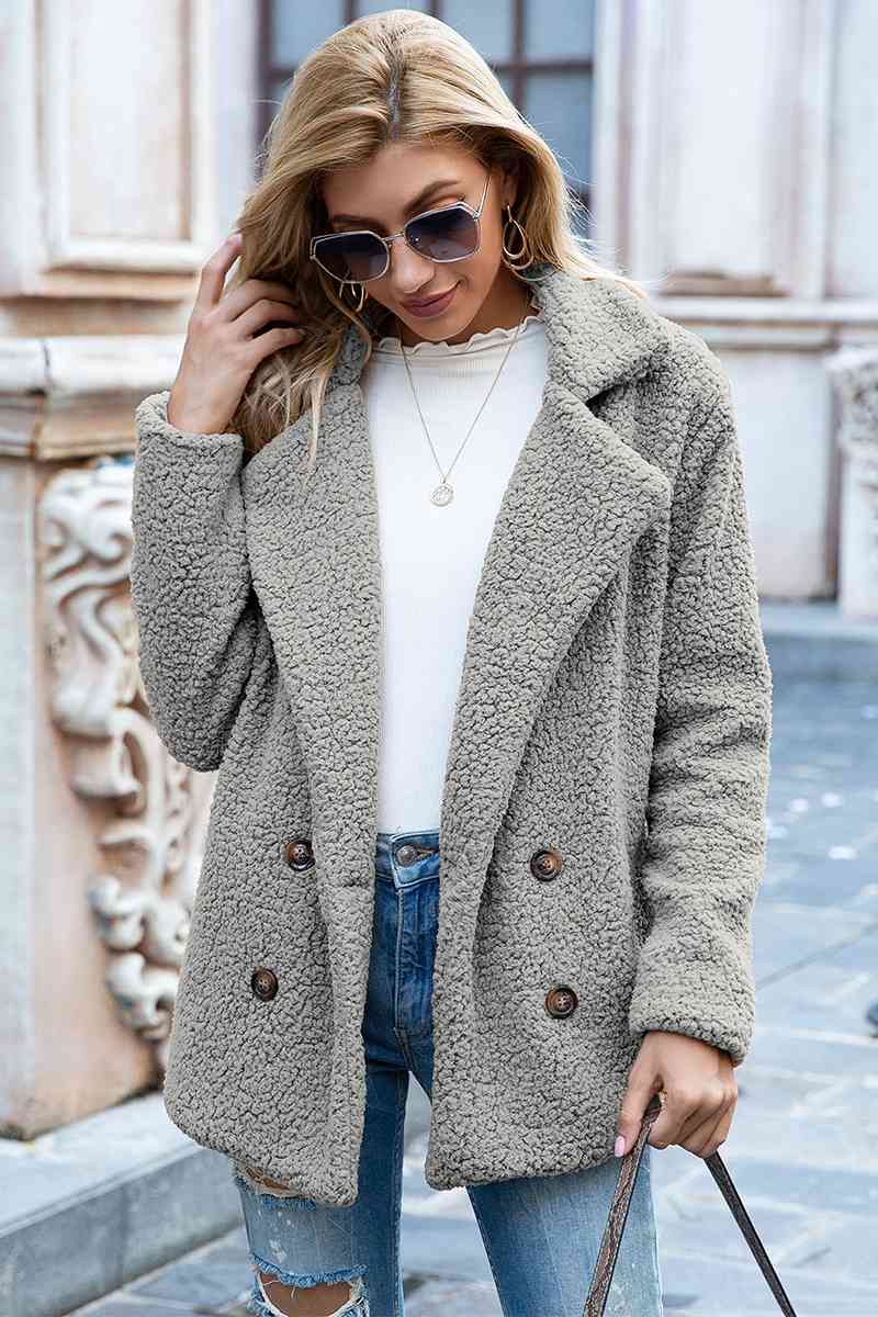 Lapel Collar Sherpa Coat