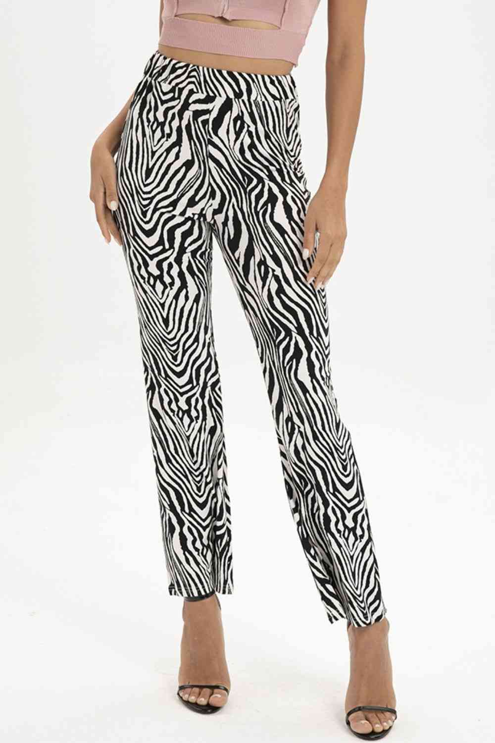 Zebra Print Straight Leg Pants in Size S, M, L, XL Zebra