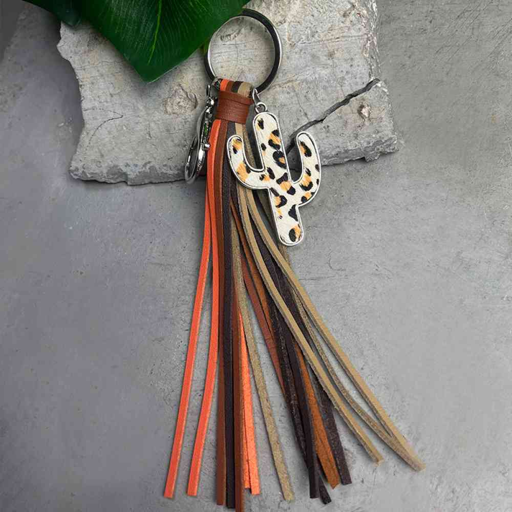 Cactus Keychain with Tassel in 5 Distinct Styles Style C One Size