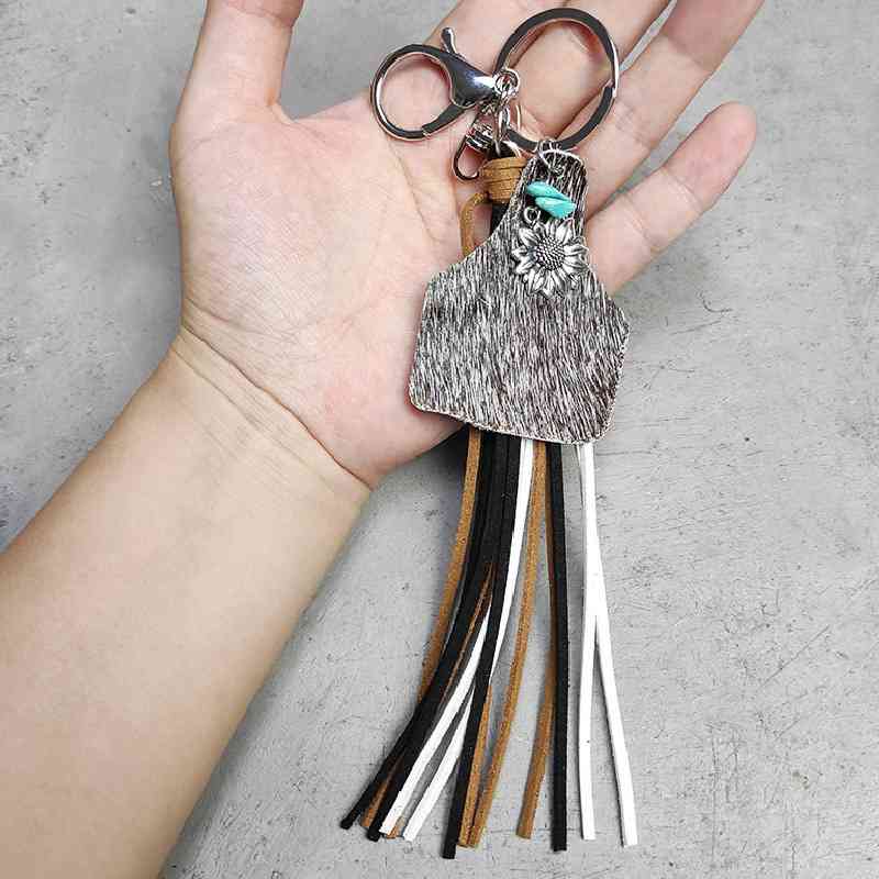 Turquoise Fringe Detail Key Chain Style I One Size