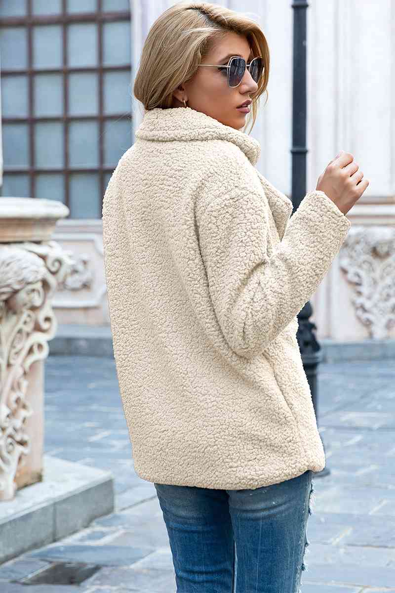 Lapel Collar Sherpa Coat