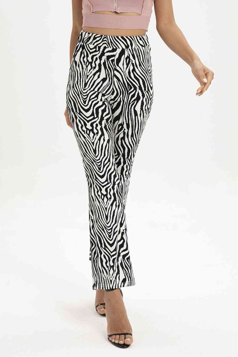 Zebra Print Straight Leg Pants in Size S, M, L, XL