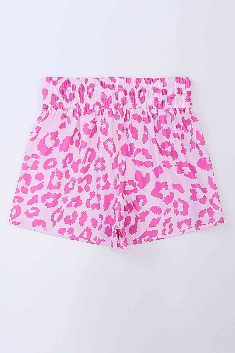 Leopard Elastic Waist Shorts