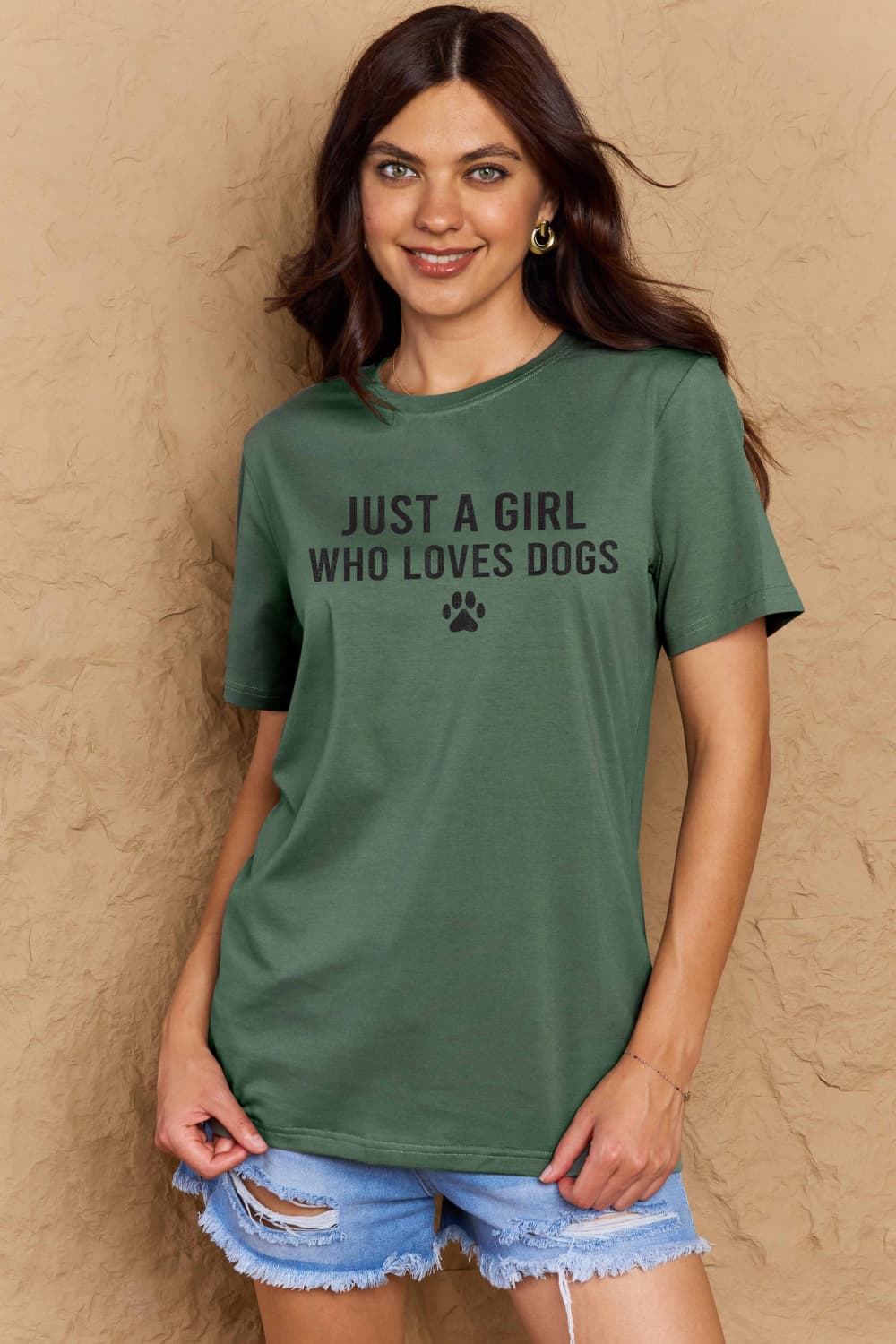 Dog Paw Cotton T-Shirt in 5 Color Choices in Size S, M, L, XL, 2XL, 3XL Green