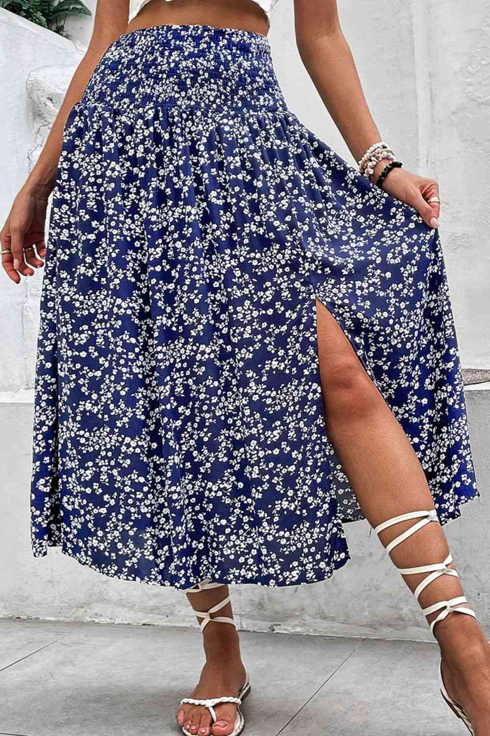 Pretty Floral Skirt with High Waist in Size S, M, L, or XL