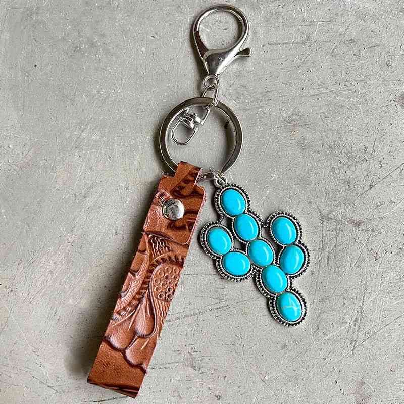 Turquoise Genuine Leather Key Chain in 5 Unique Styles