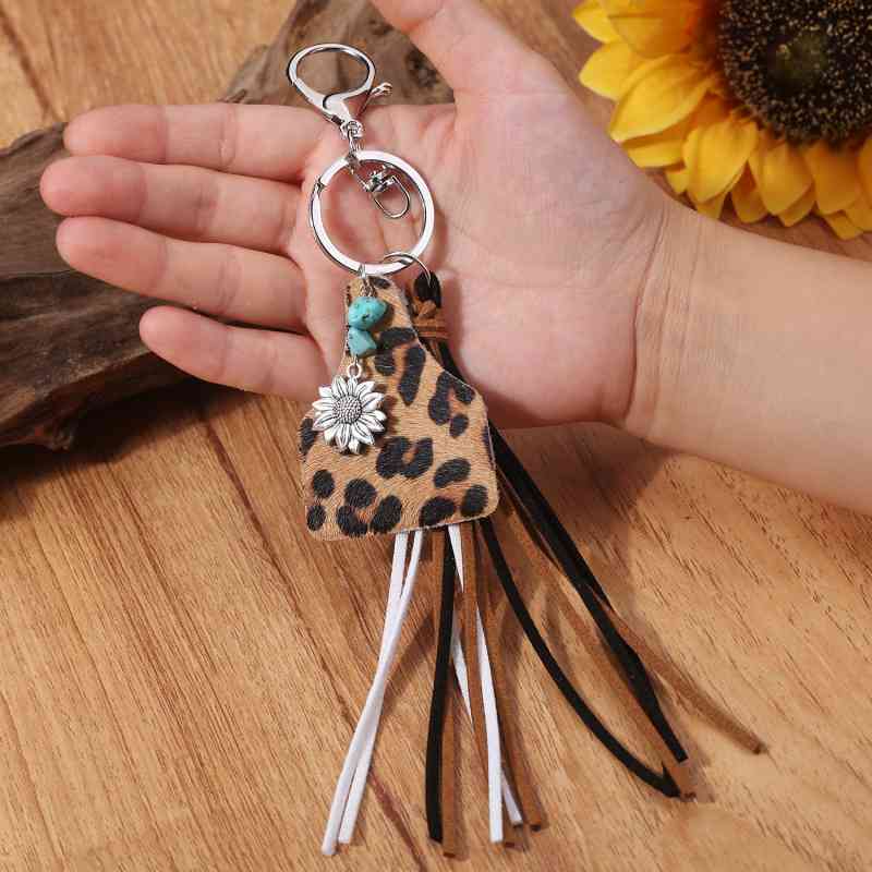 Turquoise Fringe Detail Key Chain Style C One Size