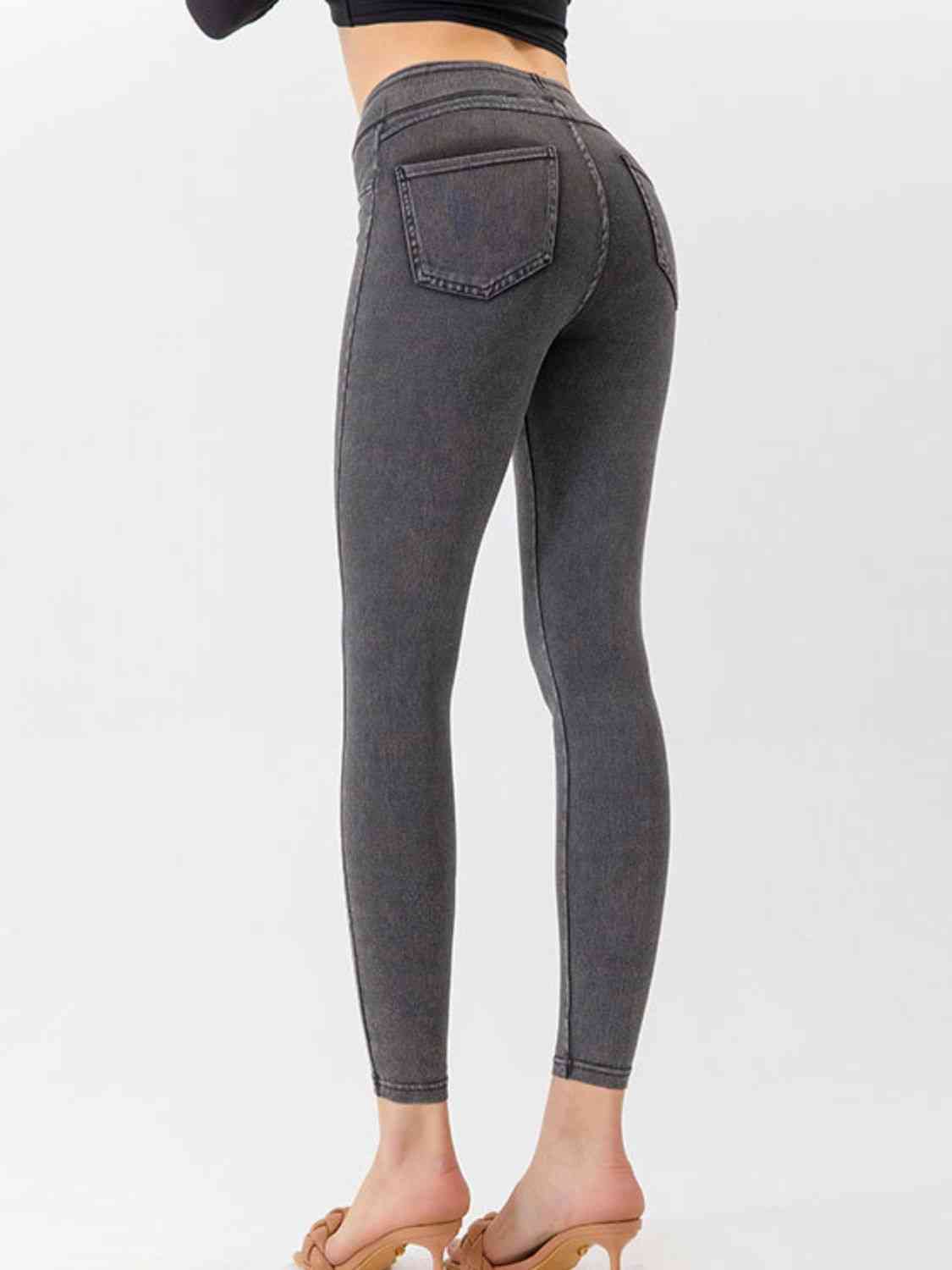 High Waist Cropped Jeggings in Heather Grey or charcoal in Size XS, S, M, L, or XL