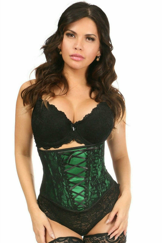 Lavish Lace-Up Waist Cincher with Black Lace in 5 Sexy Color Choices