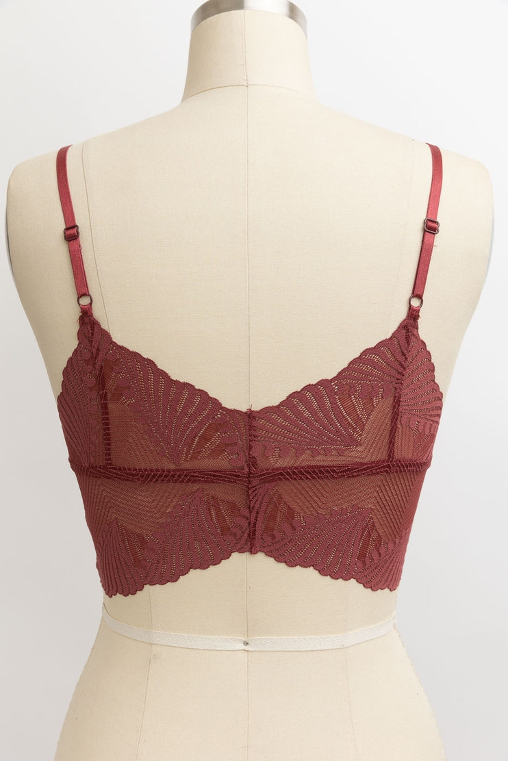 Butterfly Scallop Lace Bralette by LETO in 6 Color Choices in Size S, M, or L