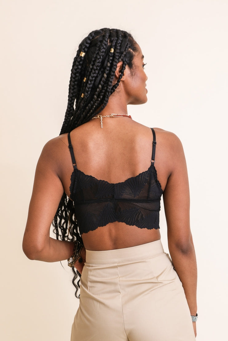 Butterfly Scallop Lace Bralette by LETO in 6 Color Choices in Size S, M, or L