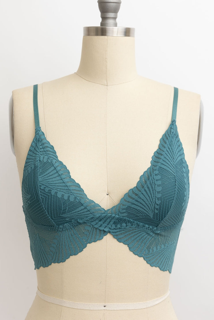 Butterfly Scallop Lace Bralette by LETO in 6 Color Choices in Size S, M, or L