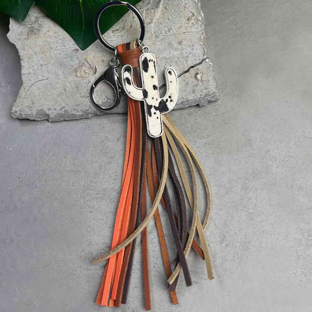 Cactus Keychain with Tassel in 5 Distinct Styles Style D One Size