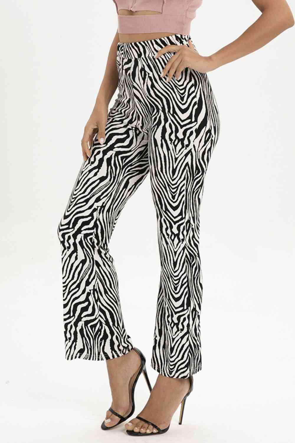 Zebra Print Straight Leg Pants in Size S, M, L, XL