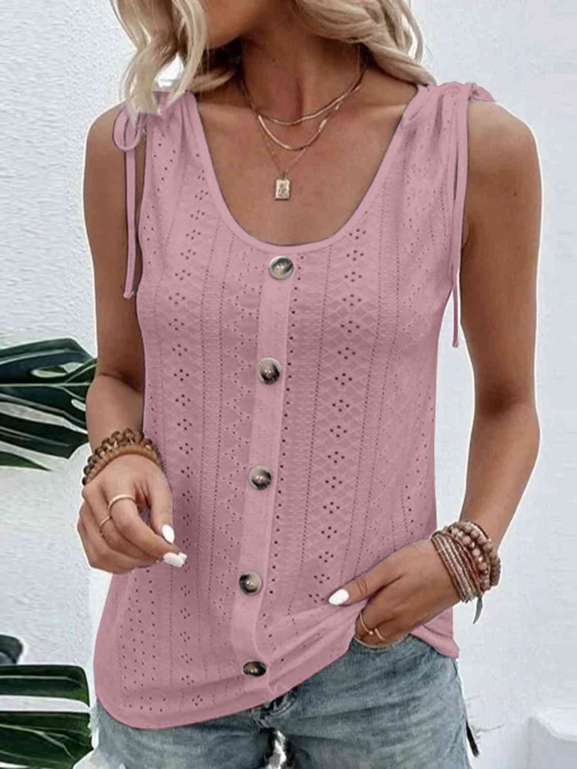 Scoop Neck Tank Top in 5 Color Choices in Size S, M, L, XL, 2X, 3X, or 4X Light Mauve