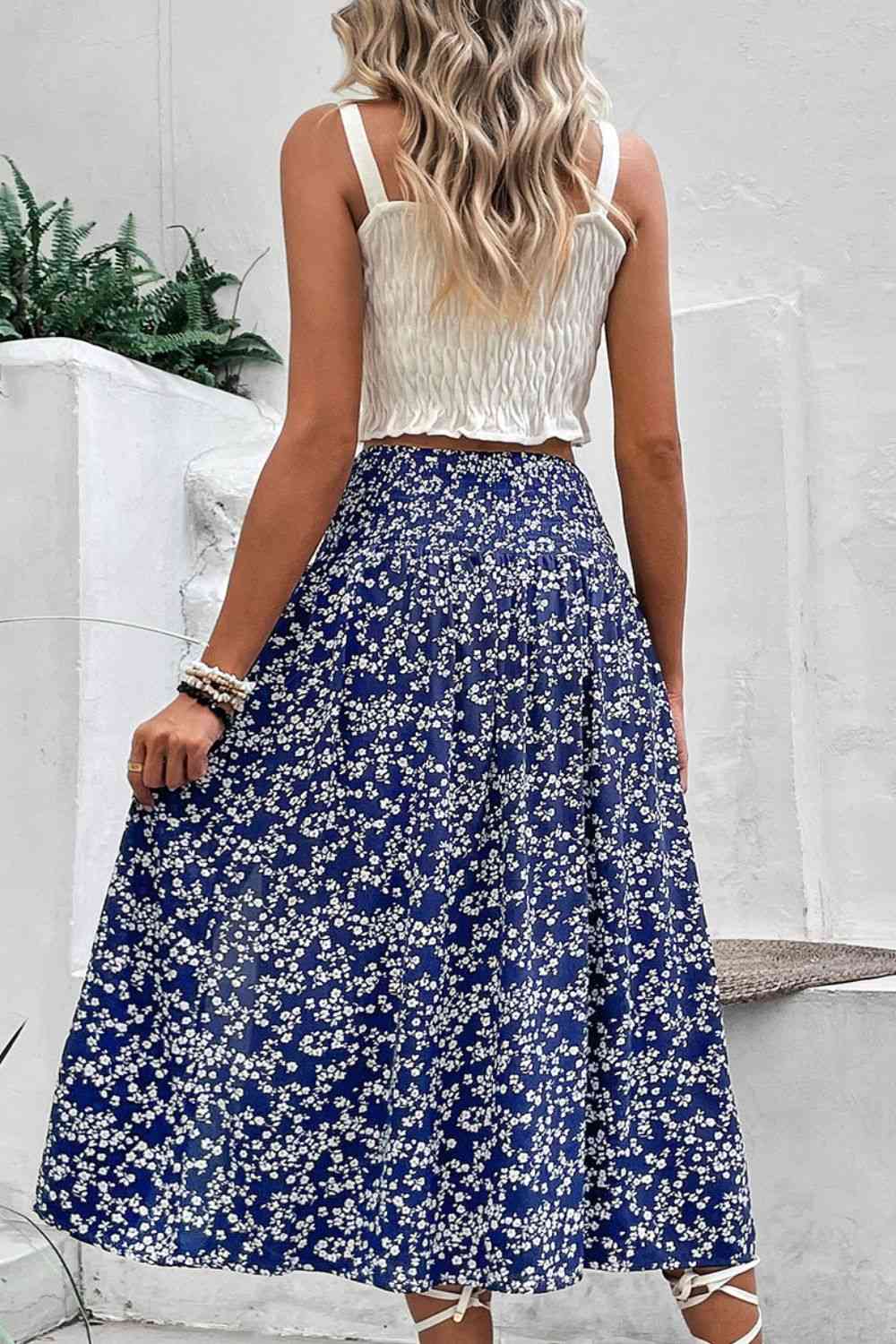 Pretty Floral Skirt with High Waist in Size S, M, L, or XL