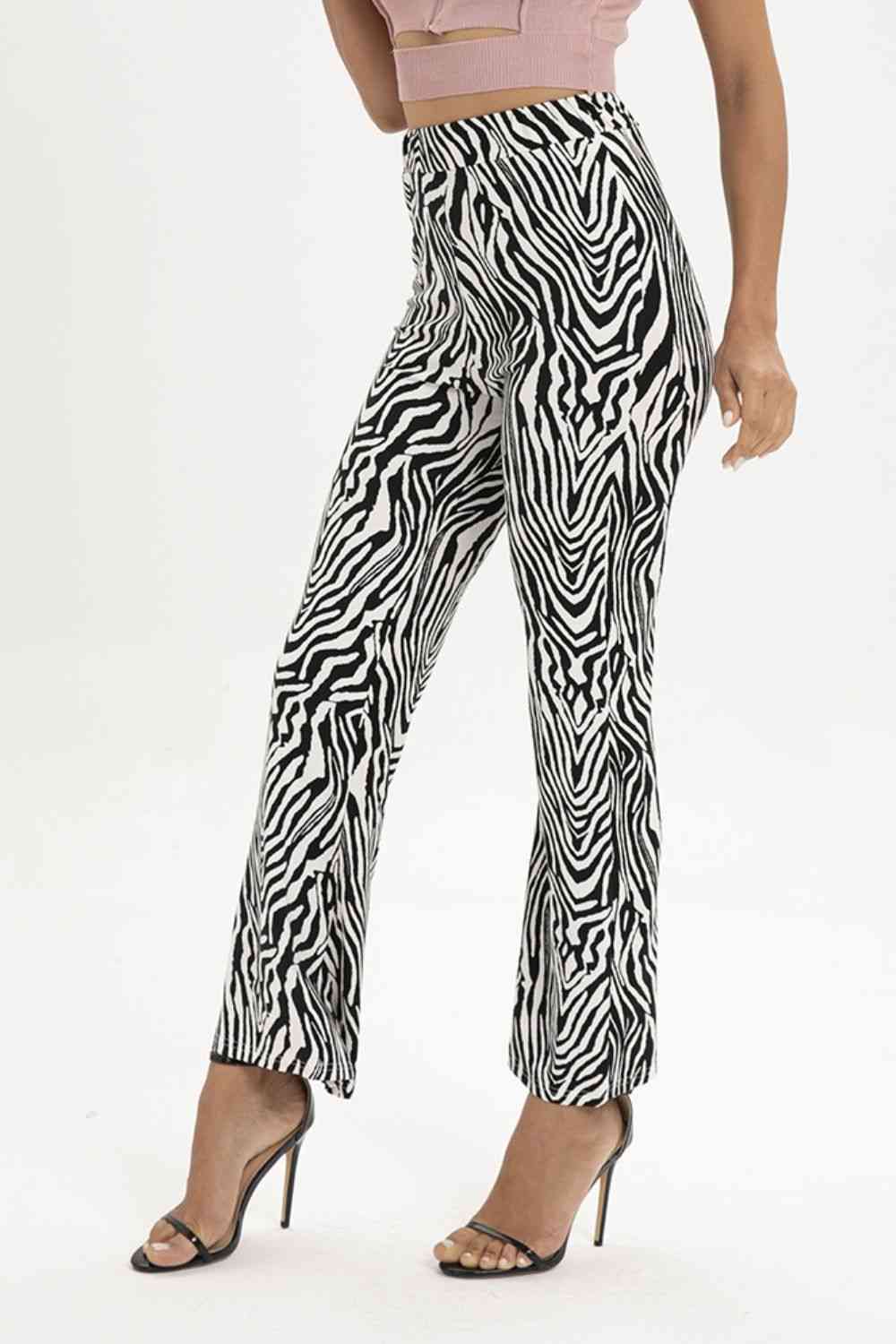 Zebra Print Straight Leg Pants in Size S, M, L, XL