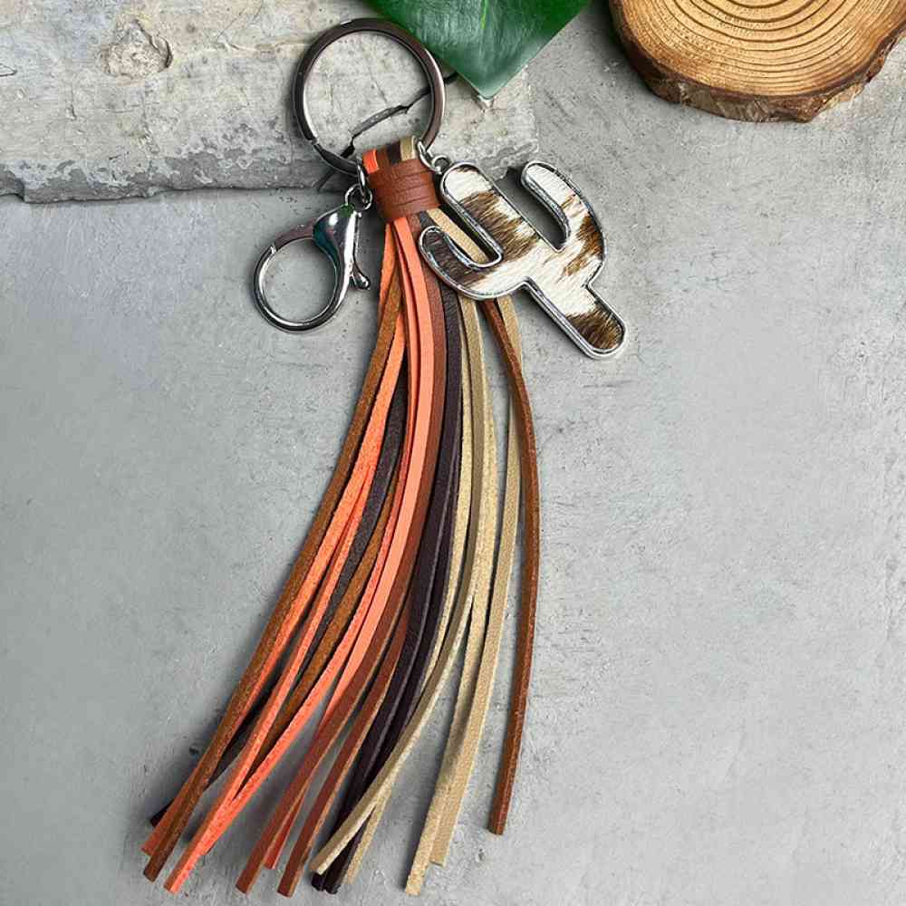 Cactus Keychain with Tassel in 5 Distinct Styles Style B One Size