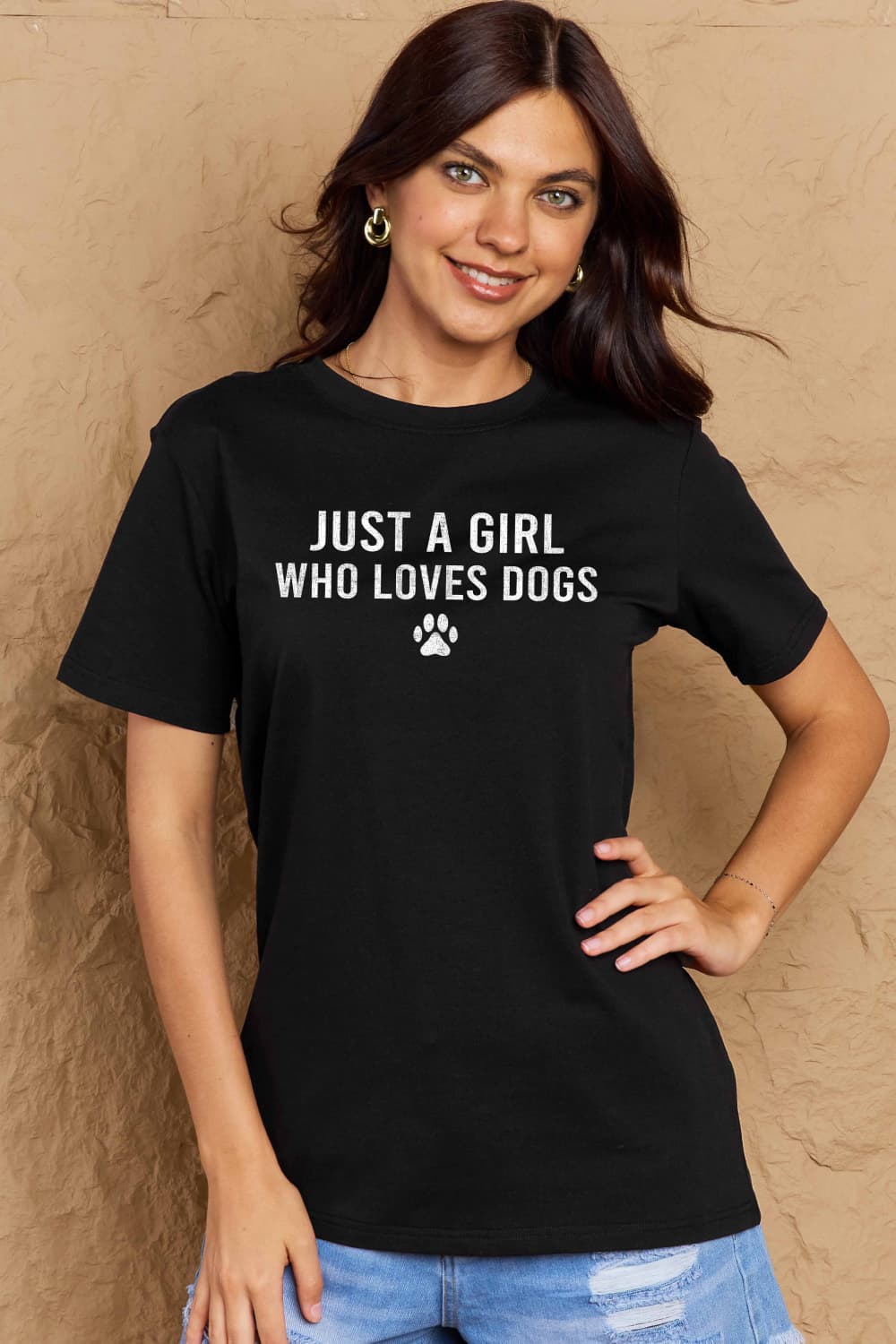 Dog Paw Cotton T-Shirt in 5 Color Choices in Size S, M, L, XL, 2XL, 3XL Black